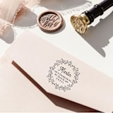 "Custom Self-Inking Return Address Stamp | Hand-Drawn Wreath" - Address Stamps in black by The Homebody Society