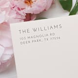 "Modern Address Stamp | Self Inking Return Address Stamp" - Address Stamps in black by Samantha Malvey