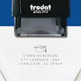 "Personalized Self-Inking Return Address Stamp | Modern Graduation Announcements | Graduation Hat" - Address Stamps in black by The Homebody Society