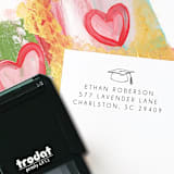 "Personalized Self-Inking Return Address Stamp | Modern Graduation Announcements | Graduation Hat" - Address Stamps in black by The Homebody Society