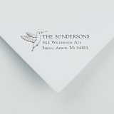 "Custom Hummingbird Address Stamp | Self-Inking Stamp" - Address Stamps in black by Sara Luke