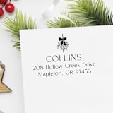 "Modern Mistletoe Christmas Address Stamp | Self-Inking" - Address Stamps in black by Sara Luke