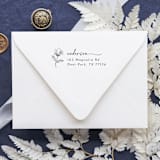 "Floral Address Stamp | Self Inking Return Address Stamp" - Address Stamps in black by Samantha Malvey