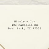 "Simple Clean Address Stamp | Self Inking Return Address Stamp" - Address Stamps in black by Samantha Malvey