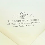 "Snowglobe Address Stamp | Self Inking Return Address Stamp" - Address Stamps in black by Samantha Malvey