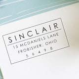 "Modern Minimalistic Custom Address Stamp with Border | Self Inking" - Address Stamps in black by Sara Luke