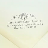 "Gift Address Stamp | Self Inking Return Address Stamp" - Address Stamps in black by Samantha Malvey