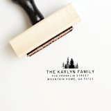 "Custom Pine Tree Holiday Stamp | Wood Handle Stamp" - Address Stamps in multicolorassorted-colors by Sara Luke