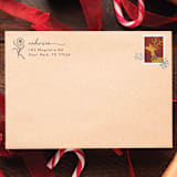"Poppy Holiday Address Stamp | Self Inking Return Address Stamp" - Address Stamps in black by Samantha Malvey