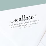 "Custom Calligraphy  Style Self-Inking Return Address Stamp" - Address Stamps in black by The Homebody Society