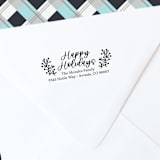 "Happy Holidays Winter  Branches Self-Inking Address Stamp" - Address Stamps in black by The Homebody Society