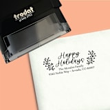 "Happy Holidays Winter  Branches Self-Inking Address Stamp" - Address Stamps in black by The Homebody Society