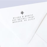 "Custom Return Address Stamp | Mid Century North Star Design | Self-Inking" - Address Stamps in black by The Homebody Society