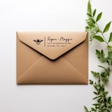 "Honey Bee Return Address Stamp, Rectangle Self Inking" - Address Stamps in black by Port of Reverie