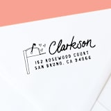 "Custom Mailbox with Hearts "Sent With Love" Self-Inking Return Address Stamp" - Address Stamps in black by The Homebody Society
