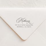 "Elegant Script Return Address Stamp | Wood Block Stamp" - Address Stamps in multicolor by Sara Luke