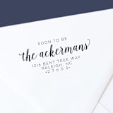 "Soon To Be Custom Self-Inking Return Address Stamp" - Address Stamps in black by The Homebody Society