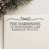 "Classic Bow Self-Inking Personalized Address Stamp" - Address Stamps in black by Casey Harp
