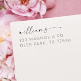 "Custom Family Address Stamp | Self Inking Return Address Stamp" - Address Stamps in black by Samantha Malvey
