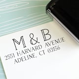 "Monogram Initials Custom Address Stamp | Self Inking" - Address Stamps in black by Sara Luke