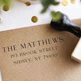 "Simple 3-Line Address stamp | Self-Inking Stamp" - Address Stamps in multicolorassorted-colors by Sara Luke