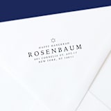 "Happy Hanukkah Self-Inking Address Stamp" - Address Stamps in black by The Homebody Society