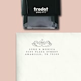 "Custom Return Address Stamp | Swans with Heart | Romantic Garden Wedding | Self-Inking" - Address Stamps in black by The Homebody Society