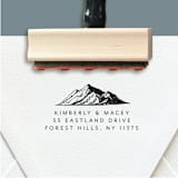 "Custom Return Address Stamp | Outdoor Mountain Wedding Design" - Address Stamps in black by The Homebody Society