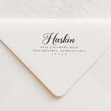 "Elegant Script Return Address Stamp | Self-Inking Stamp" - Address Stamps in multicolor by Sara Luke