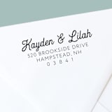 "Modern Romantic Custom Self-Inking Return Address Stamp" - Address Stamps in black by The Homebody Society