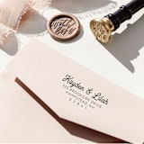 "Modern Romantic Custom Self-Inking Return Address Stamp" - Address Stamps in black by The Homebody Society