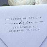 "Wedding Invitation Address Stamp | Self Inking Return Address Stamp" - Address Stamps in black by Samantha Malvey