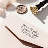 "Self-Inking Return Address Stamp | Bold Romantic Font Style | Two Last Names" - Address Stamps in black by The Homebody Society