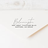 "Modern script Custom Address Stamp | Self Inking" - Address Stamps in black by Sara Luke