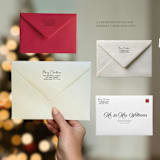"Merry Christmas Address Stamp Handwritten | Self-Inking Stamp" - Address Stamps in black by Samantha Malvey