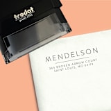 "Modern Custom Self-Inking Return Address Stamp" - Address Stamps in black by The Homebody Society