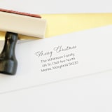 "Custom Calligraphy Christmas Card Stamp | Wood Handle Stamp" - Address Stamps in multicolorassorted-colors by Sara Luke