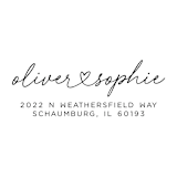 "Custom Heart Couple Address Stamp | Self-Inking | Black Ink" - Address Stamps in white by Casey Harp