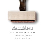 "Custom Return Address Stamp | Modern Retro Stamp | Wooden Rubber Stamp" - Address Stamps in black by Alyssa Cook