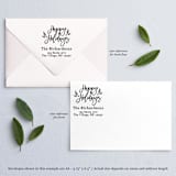 "Custom Happy Holidays Address Stamp | Self-Inking | Black Ink" - Address Stamps in black by Casey Harp