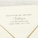 "Future Mr. Mrs. Stamp | Self Inking Return Address Stamp" - Address Stamps in black by Samantha Malvey
