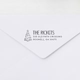 "Christmas Tree Return Address Stamp | Wood Handle Stamp" - Address Stamps in multicolor by Sara Luke