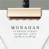 "Custom Return Address Stamp | Scroll Design | Bold and Beautiful" - Address Stamps in black by The Homebody Society