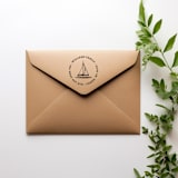 "Sailboat Return Address Stamp, Round Self Inking" - Address Stamps in black by Port of Reverie