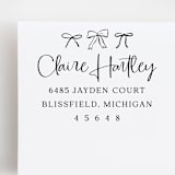 "Darling Bow Address Self-Inking Stamp in a Coquette Style" - Address Stamps in black by Sara Luke