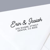 "Retro Style Custom Self-Inking Return Address Stamp" - Address Stamps in black by The Homebody Society