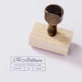 "Custom Return Address Stamp | Retro Rubber Stamp" - Address Stamps in white by Alyssa Cook