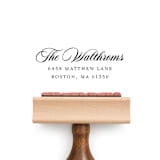"Formal Script Return Address Stamp | Wood Block Stamp" - Address Stamps in multicolor by Sara Luke