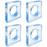 "Acrylic Napkin Rings, Set of 4" - Wedding Serving and Dining Accessories in blue by Laura Park
