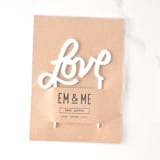 "Hand Drawn Love Cake Topper, Opaque White" - Wedding Serving and Dining Accessories in white by Em and Me Studio